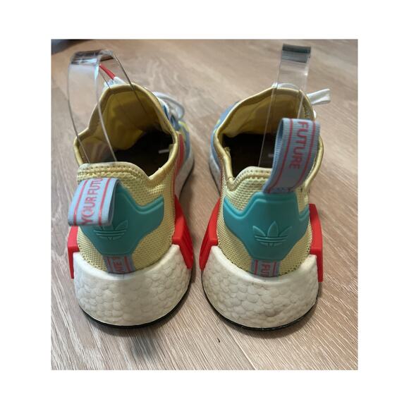 Adidas NMD R1 Kevin Lyons Shoes MultiColored Yellow Bright Coral Men Size 5 W6.5 - Picture 3 of 7